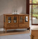 BALCÃO LINZ 4 PORTAS 2 GAVETAS 2 PRATELEIRA DE VIDRO REF.: 60510 COR: 024B IMBUIA GLAZER