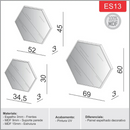 KIT PAINEL DECORATIVO DALLA COSTA ES13 WW HEXAGONO (ES1 -ES2 E ES3) OFF WHITE ESPELHO