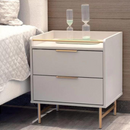 MESA DE CABECEIRA PROVINCIA YVES OFF WHITE / DOURADO REF.: PA51552