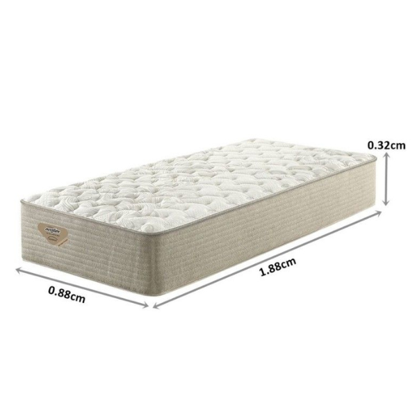 COLCHAO ECOFLEX RELAX SUPPORT MOLAS ENSACADAS DULPA FACE SUPORTE ATE 150 KILOS 032X1,88X0,88 - SOLTEIRO