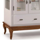 BALCÃO LINZ 4 PORTAS 2 GAVETAS 2 PRATELEIRA DE VIDRO REF.: 60510 COR: 011B BRANCA COM 024B IMBUIA G.