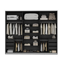 ROUPEIRO MAMBEL VENETO 3 PORTAS DESLIZANTES COM 3 PORTAS ESPELHO COR GRAFITE