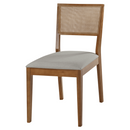 CADEIRA ARTSOLI IRIS COR CASTANHO CLARO COM ENCOSTO DE TELA ASSENTO COR A536 REF.: 2084