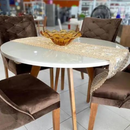 MESA ARTSOLI ASPEN DIAMETRO 1,10 CASTANHO CLARO TAMPO OFF WHITE