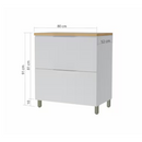 Cozinha 7 Peças 7 Portas 7 Gavetas Marquesa 100% Mdf Branco/Nature