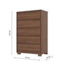 COMODA HENN ANDRIA 5 GAVETAS COR: CASTANHO REF.: D738-130