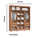 GUARDA ROUPA 2 PORTAS CASTRO PONTAL REF.: 0920M SEM ESP. COR: CEDRO / DUNA 2,34XL2,02XP55,8