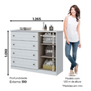 COMODA HENN AMERICANA 1 PORTA + 4 GAVETAS BRANCA HP REF.: D715-05