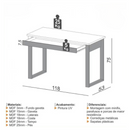MESA ESCRITORIO DALLA COSTA F24 JPF COM GAVETA INDUSTRIAL 1,18X53 CM COR: FREIJO/PRETO