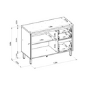 BALCÃO LINEA BRASIL PIA 1,20 MTS ALLURE 2 PORTAS 3 GAVETAS COR: JEQUITIBA/GRIS FOSCO