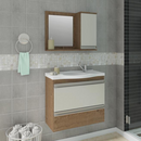 BANHEIRO MGM GRECIA BALCÃO + PIA + ESPELHEIRA 0,65 CM COR AMENDOA OFF WHITE REF.: 882.34