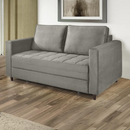 SOFA CAMA SALA ESTOFADOS BELIZE 1,60 MTS COM COLCHAO DE CASAL TECIDO COR: CINZA CLARO