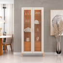 CRISTALEIRA DJ OLIVIA COM KIT LED OFF WHITE / FREIJO