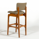 BANQUETA MILLER INTERIORES ALTA MODELO FENIX ENCOSTO ESTOFADO LAMINADO CASTANHO TECIDO L-91 COR:135