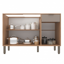 BALCÃO PIA MOVEIS SUL LOUISE 1,20 NOGAL MANCHESTER/DAMASCO REF.: 5150 NDA