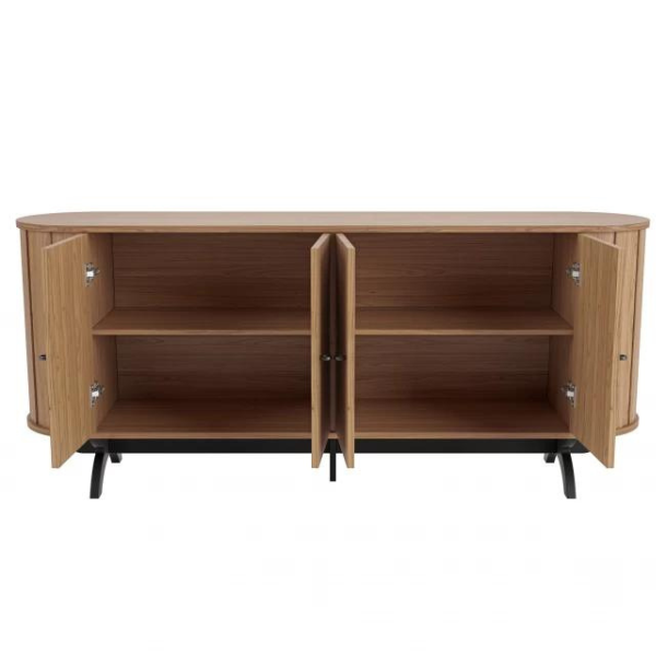 BALCÃO DALLA COSTA CURVO TB296 1,80 CM COM 4 PORTAS COR: JPF FREIJO PR