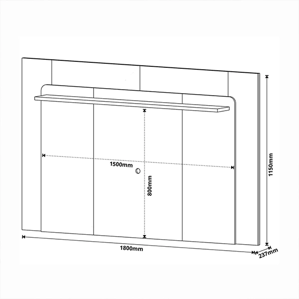 PAINEL IMCAL ARC 1,80M COM KIT LED COR OFF WHITE / NATURE