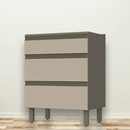 BALCÃO HENN CONNECT 3 GAVETAS DUNA/CRISTAL