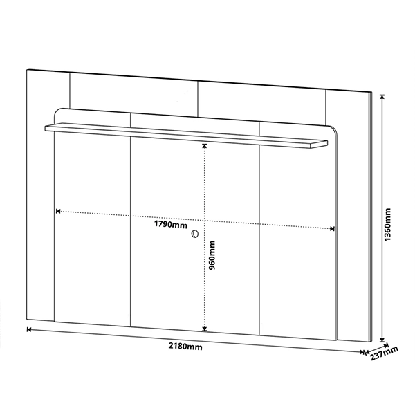 PAINEL IMCAL ARC 2,20 MTS COM KIT LED COR OFF WHITE / NATURE