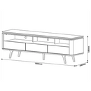 RACK IMCAL ARC 1,80M 3 GAVETAS COR OFF WHITE / NATURE