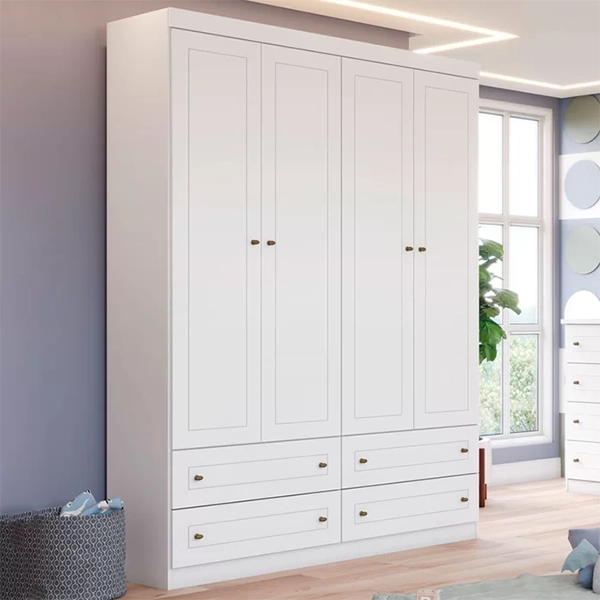 ROUPEIRO HENN AMERICANO 4 PORTAS DE ABRIR BRANCO