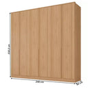 ROUPEIRO MAMBEL LOGAN 6 PORTAS ABRIR COR OLMO / OLMO