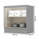 BALCÃO HENN 2 PORTAS 800 MM AMERICANA CINZA HP (SEM TAMPO). REF.: C355-131