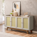 BUFFET LINEA BRASIL LAZIO COR AMENDOA / OFF WHITE