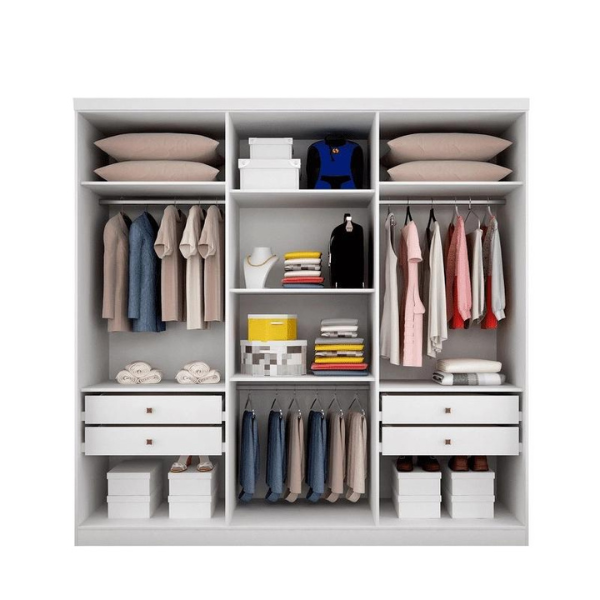 ROUPEIRO NOVO HORIZONTE NEW VERTICE 6 PORTAS 4 GAVETAS COR: BRANCO REF:18064391 A2,36XL2,10XP0,56