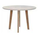 MESA ARTSOLI ASPEN DIAMETRO 1,10 CASTANHO CLARO TAMPO OFF WHITE