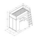 CAMA ALTA MAMBEL MEZZO COM ESCRIVANINHA+2 PORTAS COR: BRANCO/OLMO