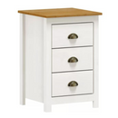 MESA DE CABECEIRA FINESTRA TOPAZIO 3 GAVETAS BRANCO FREIJO REF.: 9130BV