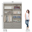 ROUPEIRO HENN AMERICANO 4 PORTAS DE ABRIR CINZA HP REF.: I113-131