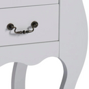 COMODA LINZ BOMBE LARGA 3 GAVETAS COR: 011B BRANCA COM 024B IMBUIA GLAZER REF.: 1023