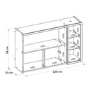 AEREO LINEA BRASIL 1,20 MTS ALLURE 2 PORTAS+NICHO COR: JEQUITIBA/GRIS FOSCO