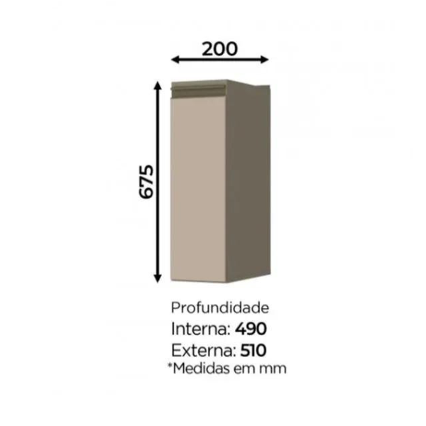 BALCÃO HENN CONNECT CONDIMENTOS 200 DUNA/CRISTAL REF.: C60-35