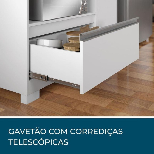 BALCÃO COOKTOP NOTAVEL NT 3050 REF.: 134 COR: BRANCO NEW / GRAN BRANCO TAMPO RECORTADO PARA 5 BOCAS