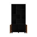 ESTANTE DALLA COSTA C59 0,94X1,91 CM COM 2 PORTAS COR: PFJ PRETO FOSCO/FREIJO