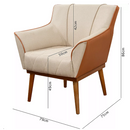 POLTRONA FIORI EVORA ESTOFADA PÉ COR PINHÃO TECIDO 267