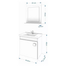 BANHEIRO MGM IRIS BALCÃO + PIA + ESPELHEIRA 0,44 CM COR: AMENDOA/BRANCO REF.: 9944.33