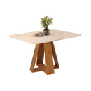 MESA DJ CELESTE 1,20X0,90X30 MTS TAMPO CHANFRADO CURVO COR CEDRO / OFF WHITE