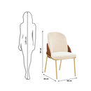 CONJUNTO DE 02 CADEIRAS DJ VITTA DOURADO E TERRACOTA TECIDO BOUCLE PEROLA