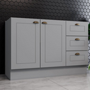 BALCÃO HENN PIA 1200 MM 2 PORTAS + 3 GAVETAS AMERICANA CINZA HP (SEM TAMPO) REF.: C353-131