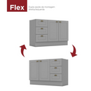 BALCÃO HENN PIA 1200 MM 2 PORTAS + 3 GAVETAS AMERICANA CINZA HP (SEM TAMPO) REF.: C353-131