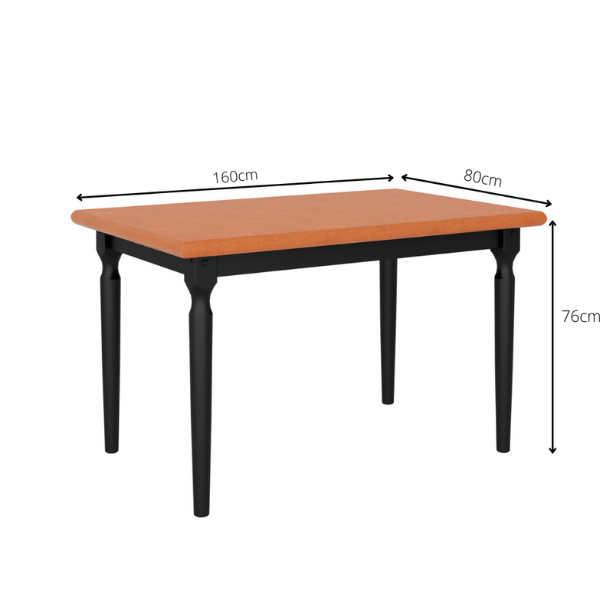 MESA PIRATINI UNIDE EBANO NATURAL 1,60X0,80 REF.: 132EBN