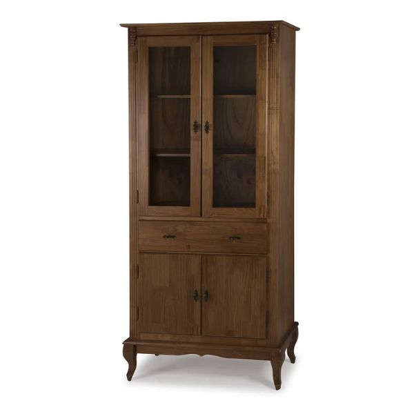 CRISTALEIRA LINZ LATERAL MADEIRA 2+2 PORTAS +1 GAVETA VIDRO COR: 024B REF: 60308