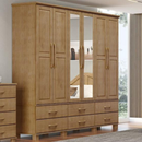 ROUPEIRO FINESTRA BIPARTIDO 6 PORTAS +6 GAVETAS COM ESPELHO LINHA OURO COR FREIJO REF.: 2244F/2254FN