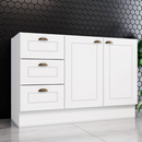 BALCÃO HENN PIA 1200 MM 2 PORTAS + 3 GAVETAS AMERICANA BRANCO HP (SEM TAMPO) REF.: C353-05