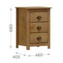 MESA DE CABECEIRA FINESTRA TOPAZIO 3 GAVETAS FREIJO REF.: 9130F