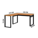 MESA DE CANTO ESCRITORIO DALLA COSTA F22 JPF INDUSTRIAL 1,35X1,58 CM COR:FREIJO/PRETO